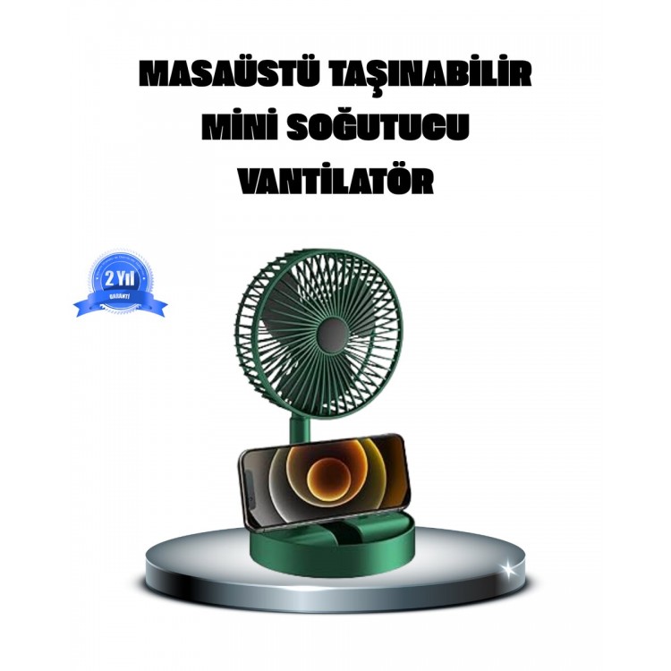 Katlanabilir Şarjlı Mini Fan 3 Kademeli Hız Ayarlı Taşınabilir