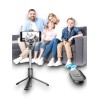 360 Derece Dönebilen Telefon Sabitleme Bölümüne ve Ayrıca Tripod İşlevi Gören 3 Ayaklı Bölmeye Sahiptir. İos ve Android Destekli Selfie Çubuğu, Bluetooth Destekli Uzaktan Kumandaya Sahiptir. Uzaktan Kumanda Sayesinde Olduğunuz Yerden Fotoğraf ve Video Çek