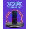 Bu taşınabilir hoparlör, güçlü ses kalitesi ve estetik RGB ışıklarıyla hem kulağa hem göze hitap eder. 4 inçlik çift hoparlör sistemi, yüksek ses ve etkileyici bas performansı sağlar. Bluetooth bağlantısı sayesinde kablosuz müzik keyfi sunarken, USB, SD k