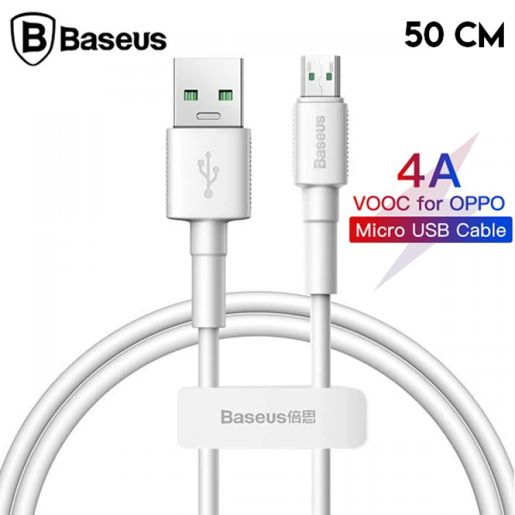 Baseus Mini White Micro USB 4A OPPO VIVODash Usb Charging Cable 0.5cm-(5775)