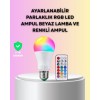 Kumanda Destekli Çok Renkli Akıllı LED Ampul