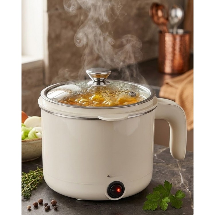It's purposeful Electric Cooker 1 Liter Mini Electric Pot SteamingWith Cooking Feature