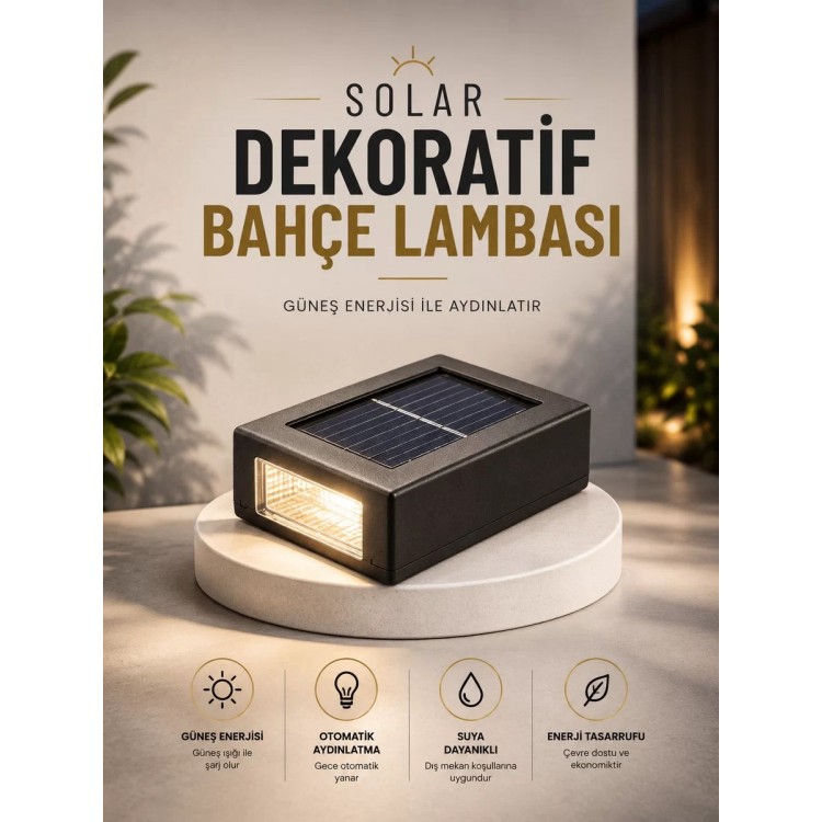 Dekoratif Duvar Lambası Solar Güneş Enerjili Bahçe Aydınlatması