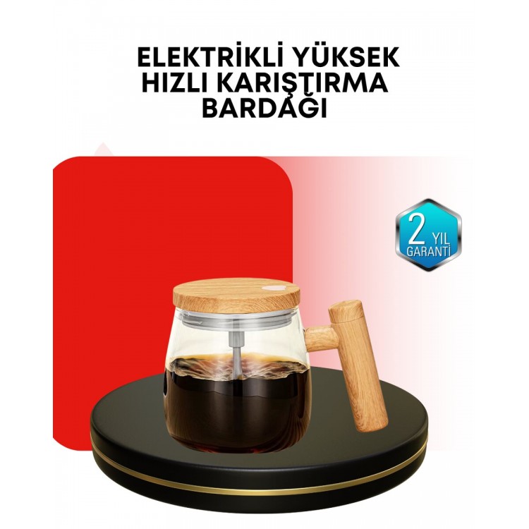 IP6 Su Geçirmez Şarjlı Kupa – 3D Karıştırma Sabit Sıcaklık 400 ml