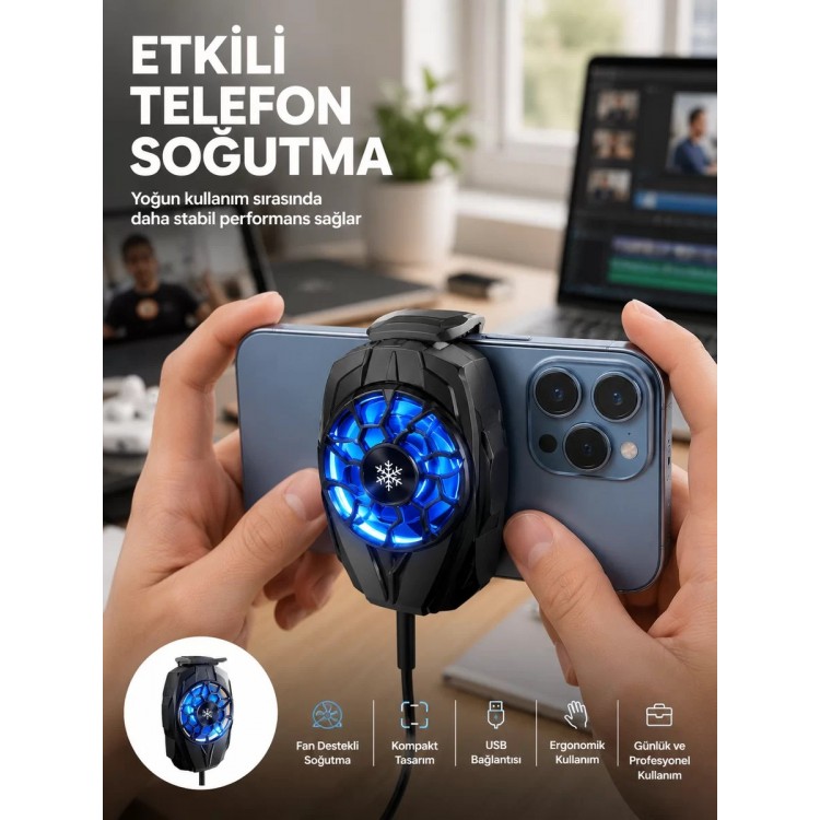 Telefon Soğutucu Fan Güçlü Motor Radyatör Cep Telefon Soğutma