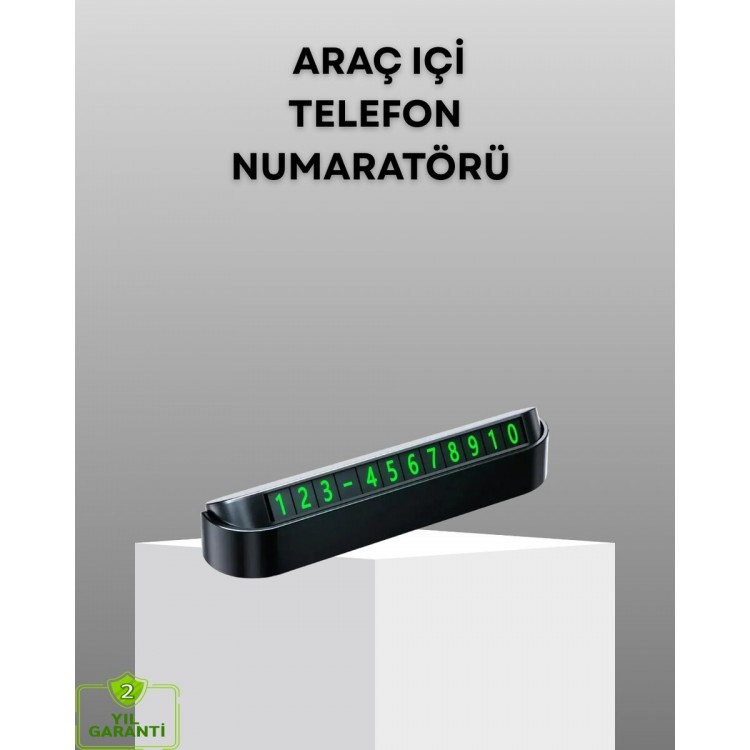 Gri Alüminyum Araç İçi Telefon Numaratörü – Dayanıklı Modern ve Net Görünürlük Sağlayan Tasarım