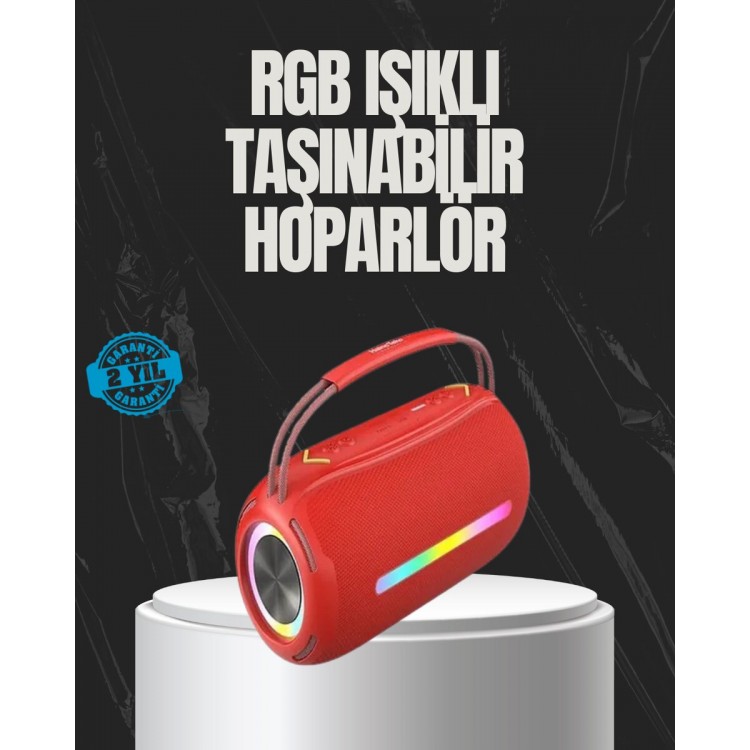 20W Güçlü Ses Çift Sürücülü RGB LED Işıklı Bluetooth 5.3 Hoparlör