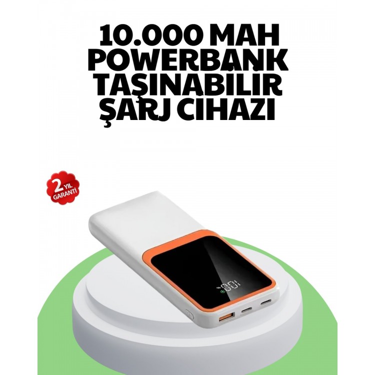 10000 mAh Fast Charging Supported Powerbank – LightweightCompact and Safe