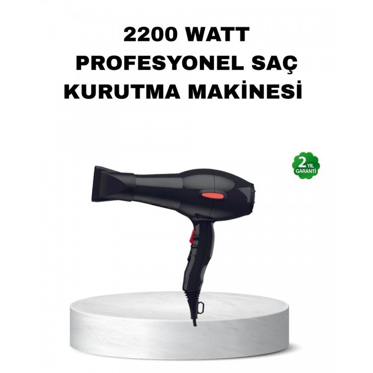 Profesyonel Saç Kurutma Makinesi – AC Motor Soğuk Üfleme 2 Hız Kademesi