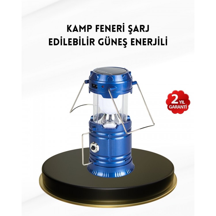 Solar Kamp Lambası Kızak Sistemli Şarjlı Taşınabilir Doğa Yürüyüşü Işığı