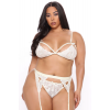 White Lace Plus Size Garter Set TM1283