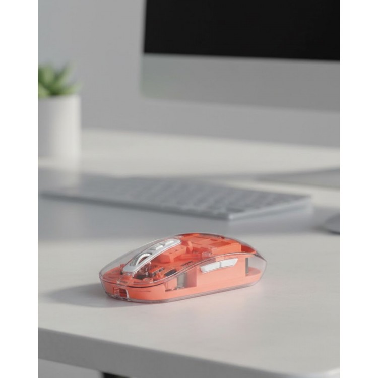 Silent Clicking Transparent Mouse Bluetooth and USB Compatible