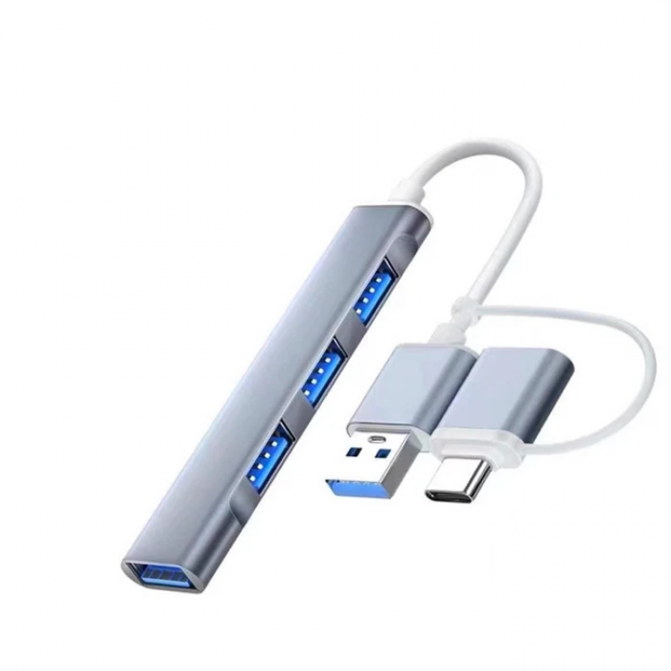 ALLY A-806 4in1 Type-C + USBInput USB 3.0 Replicator Hub Adapter Converter-(5775)