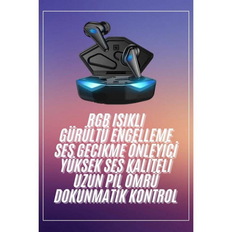 Oyuncu Kulaklığı Mikrofonlu Kablosuz Gaming Kulaklık Powerban Yüksek Ses Kaliteli
