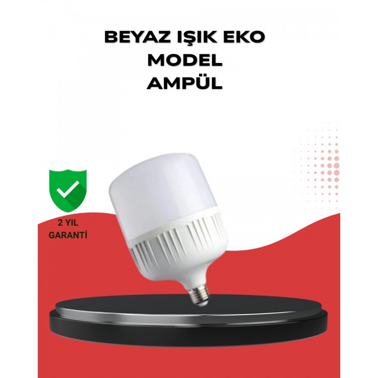 Enerji Tasarruflu Şarjlı LED Ampul 30W Beyaz Işık