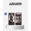 12 Pieces Manicure Pedicure Care with Special Leather BagSet Stainless Steel
