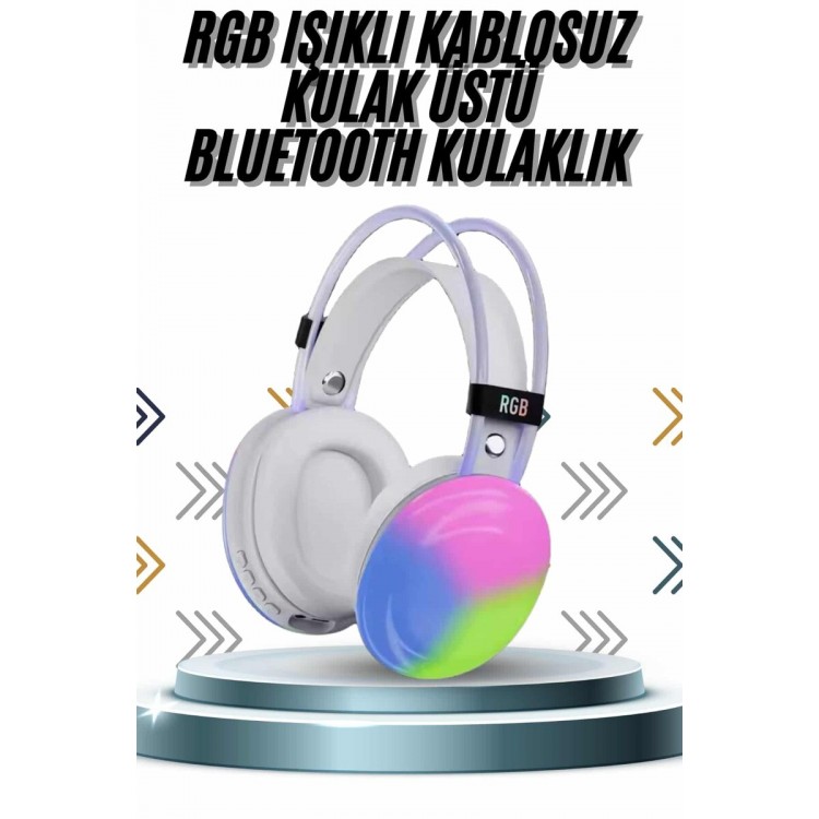 Wireless Bluetooth Headset RGB Light On-Ear 5.3 Bluetooth Connected