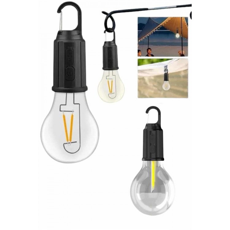 Hanging Unbreakable LED Light Camping Garden Lamp PortableLED Bulb Rechargeable