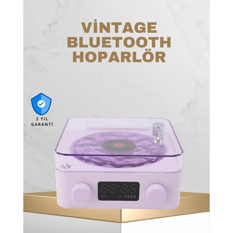 Retro Turntable Design Bluetooth Speaker – With Projector and ChargerLamba