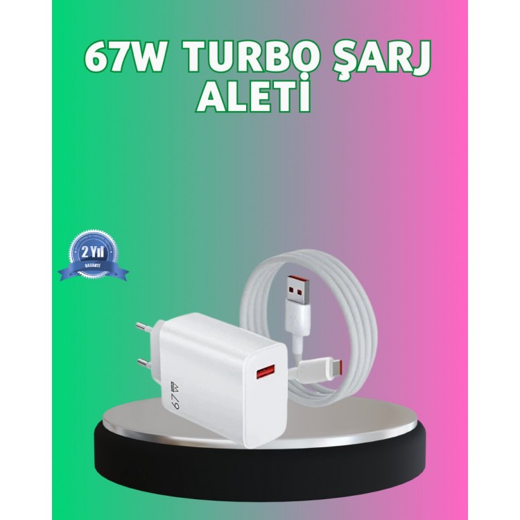 67 Watt Güçlü Turbo Şarj Aleti Samsung Note 10 Note 20 Uyumlu