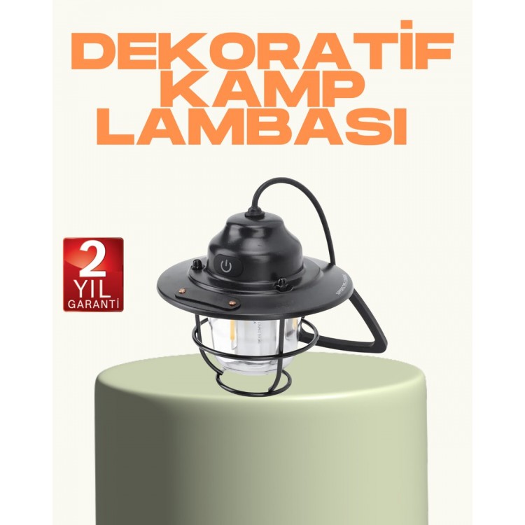 Hafif ve Taşınabilir Retro Tasarım Kamp Lambası
