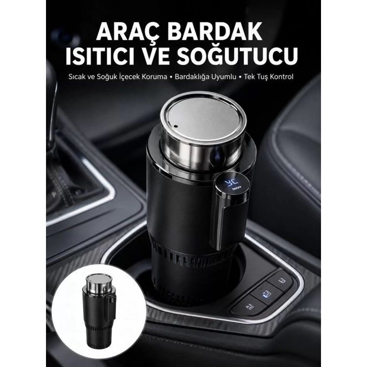 Isıtma Soğutma Özellikli Araç Bardaklığı Çakmak Girişli Akıllı Yeni Nesil