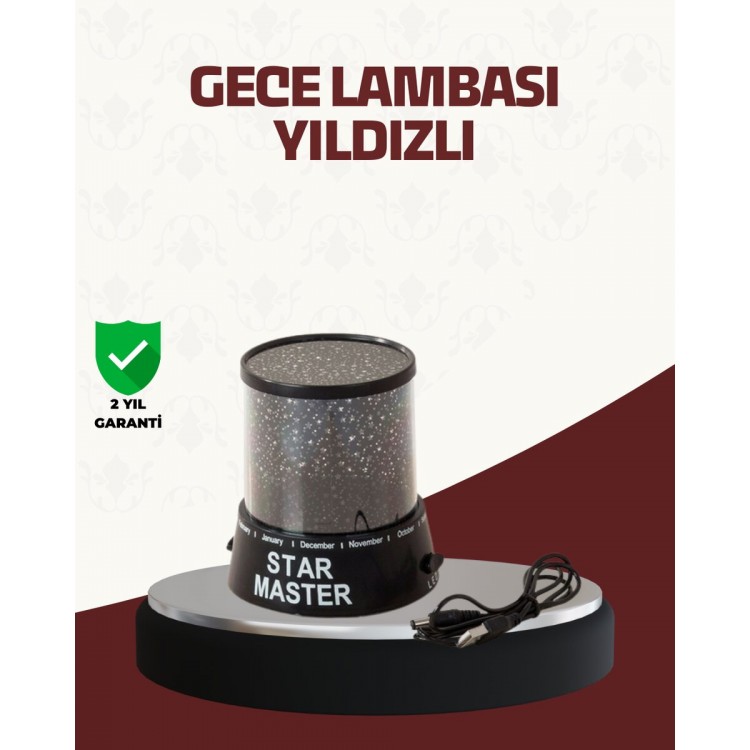 Galaxy Efektli LED Projektör Taşınabilir Yıldız Gece Lambası