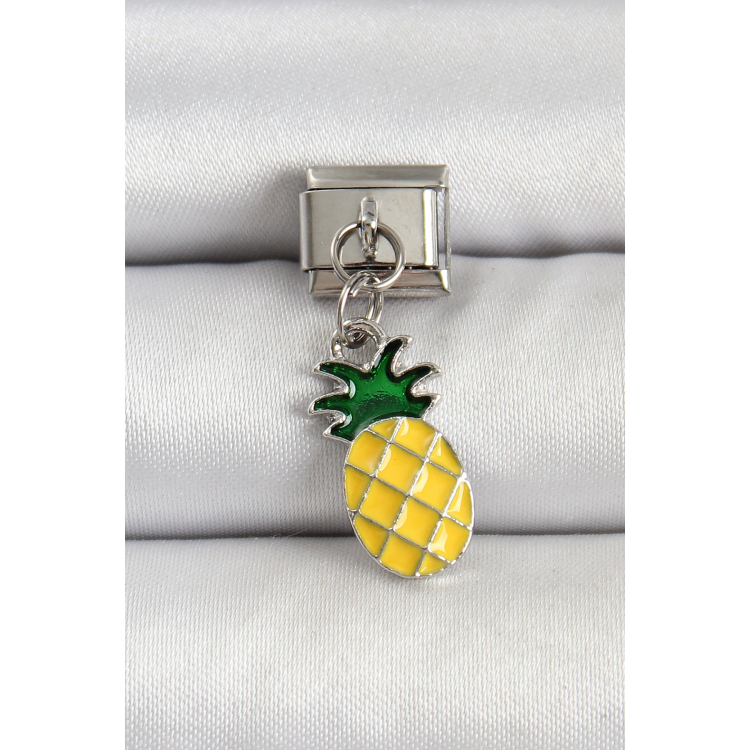 316L Çelik Gümüş Renk Ananas Model Nomination Charm 5886