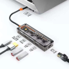ALLY 5in1 Type-c To USB3.0 +USB2.0 + Type-c PD 100W +HDMI + Ethernet Extender Transparent Hub-(5775)