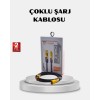 USB-C USB-A 4’ü 1 Arada Örgülü Kablo 65W Hızlı Şarj Metal Uç Dayanıklı
