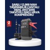 rechargeable 12000 mAh Vehicle Battery Booster and Air Compressor4 in 1