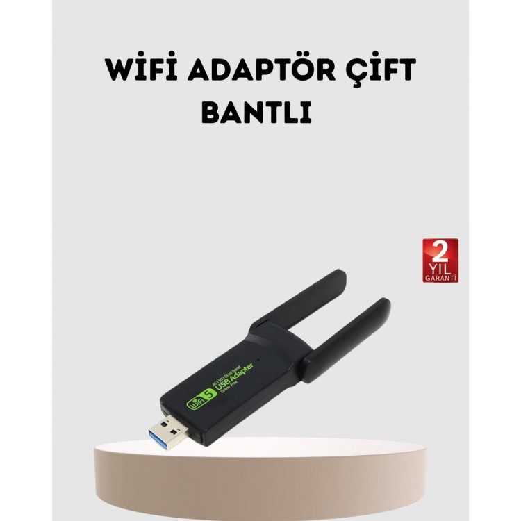 Ultratekno Dual Band WiFi Adaptör – 1200 Mbps USB 3.0 Çift Antenli Geniş Kapsama Alanı ve Yüksek Hız