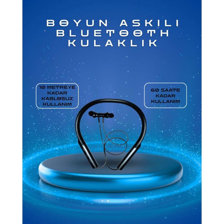Polygold PG-100 Type-C Şarjlı Bluetooth Kulaklık – Boyun Askılı Uzun Pil Ömürlü Mikrofonlu