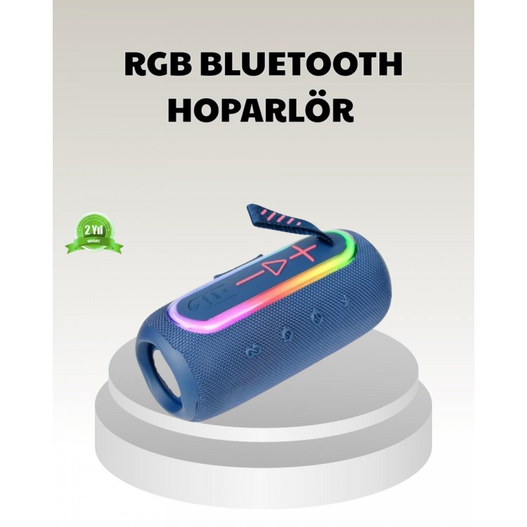 Mavi Taşınabilir Bluetooth Hoparlör Kompakt Tasarım ve Güçlü Ses