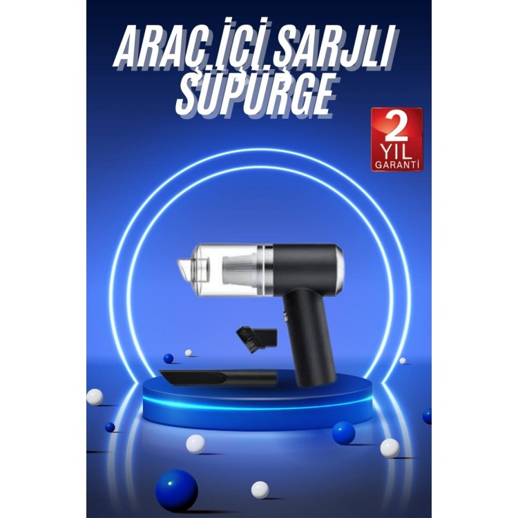 Vakumlu Araç İçi Süpürge Taşınabilir Pratik Şarjlı Temizlenebilir