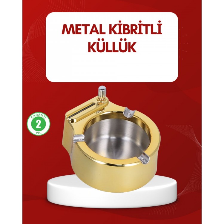 Metal Ashtray Stylish Design with Concealed Ignition System