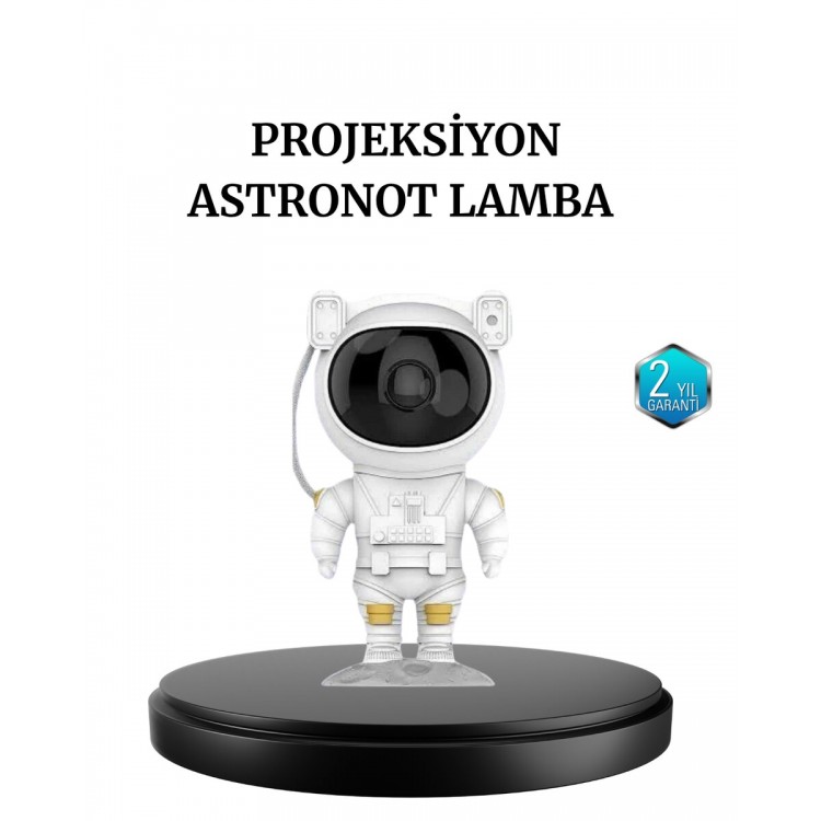 Astronot Projeksiyon Lambası Bluetooth Müzikli ve Uzaktan Kumandalı