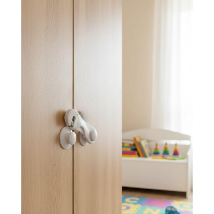 4 Pieces Child Safety Cabinet Lock Practical with AdhesiveUse Indoor Protection
