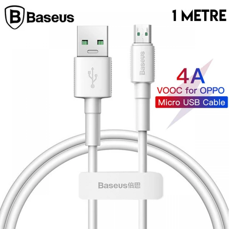 Baseus Mini White Micro USB 4A OPPO VIVODash Usb Charging Cable 1Meter-(5775)