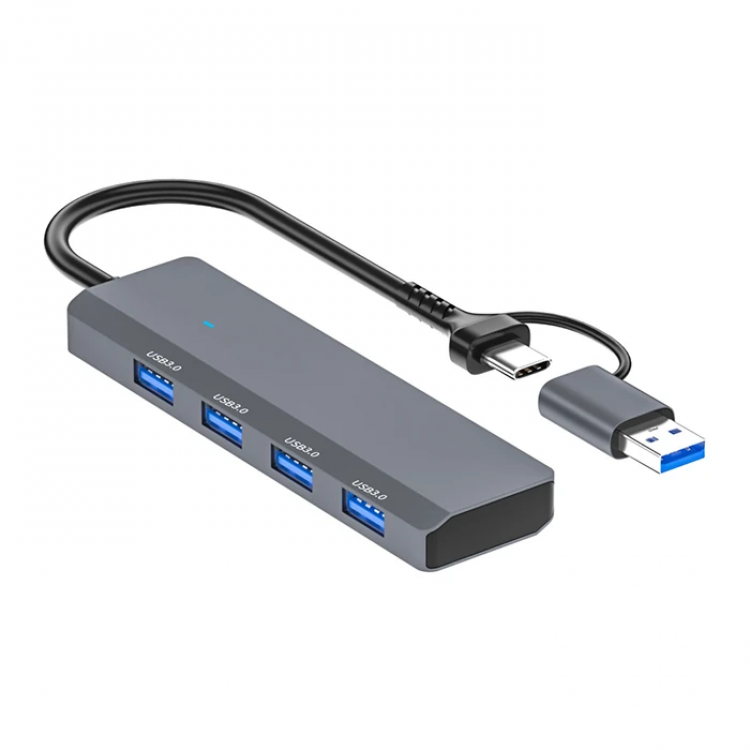 ALLY ADS-305D 4in1 USB/Type-C to4X USB3.0 HUB Coupler Converter Adapter-(5775)