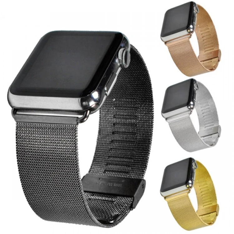 Ally Apple Watch 7-8 41mm 6-5-4 40mm Strap Cord Milano Metal Classic Clasp3-2-1 38mm-(5775)