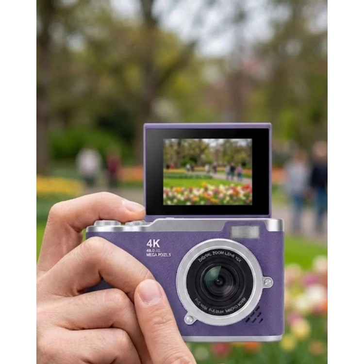 48 MP Dijital Fotoğraf Makinesi 4K Video Flip Ekranlı Kompakt