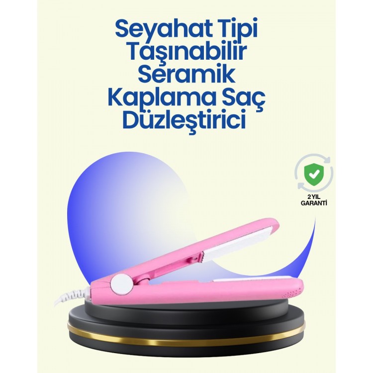 Hafif ve Taşınabilir Seramik Kısa Saç Maşası – Seyahate Uygun Ergonomik ve Güvenli Tasarım