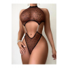 Kadın Leopar Desen Zincirli Kahverengi Seksi Babydoll Fantezi Kostüm