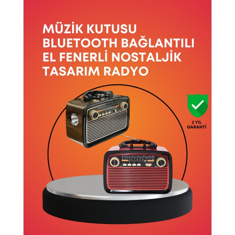 Nostaljik Radyo Görünümlü Bluetooth Hoparlör – FM/AM Yayın Kablosuz Bağlantı Şarj Edilebilir