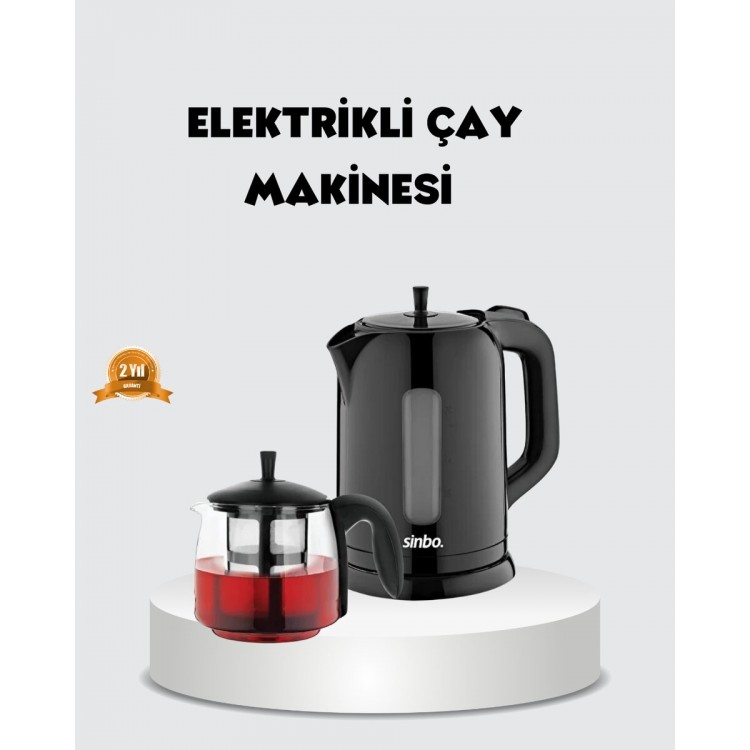 Çaycı Glass Teapot 1800W Powerful and Keeps WarmElectric Tea Maker