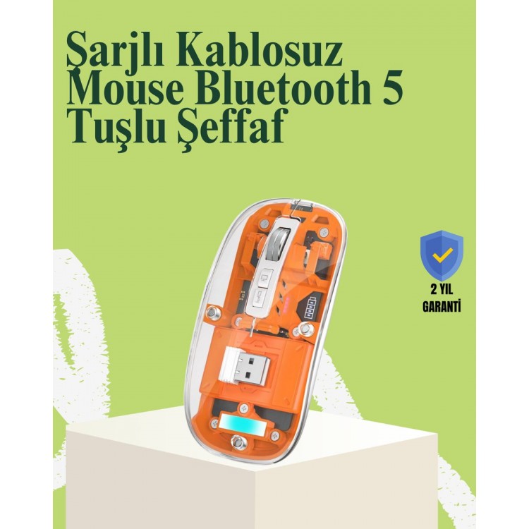 Kablosuz Sessiz Ergonomik ve Şarjlı Fare - Gelişmiş Çoklu Cihaz Desteği