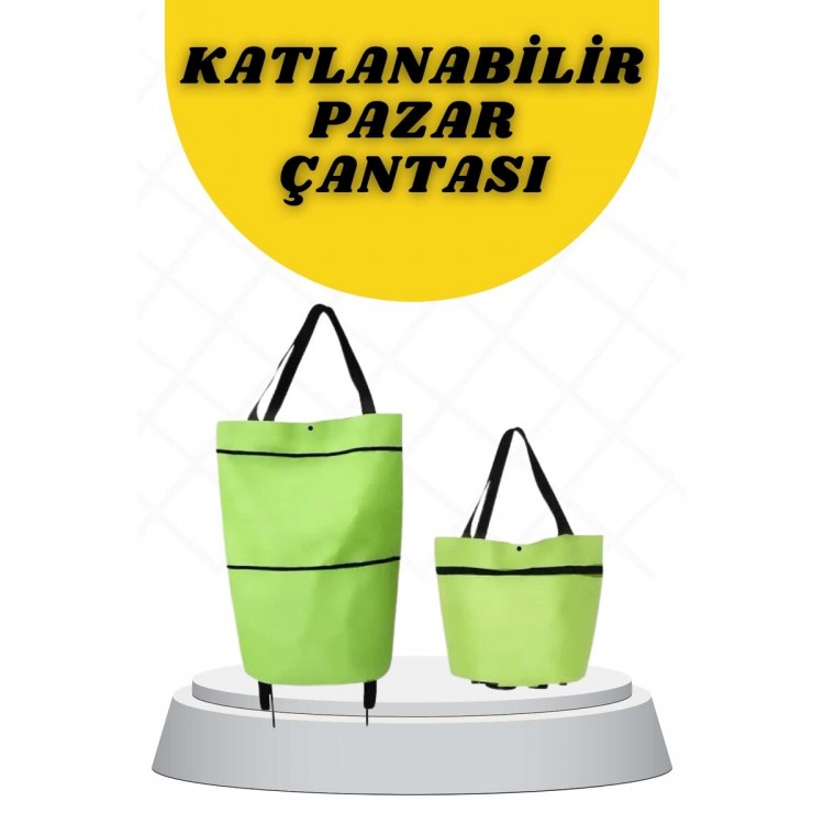 Katlanabilir Tekerlekli Alışveriş Çantası Pratik ve Detaylı Pazar Arabası