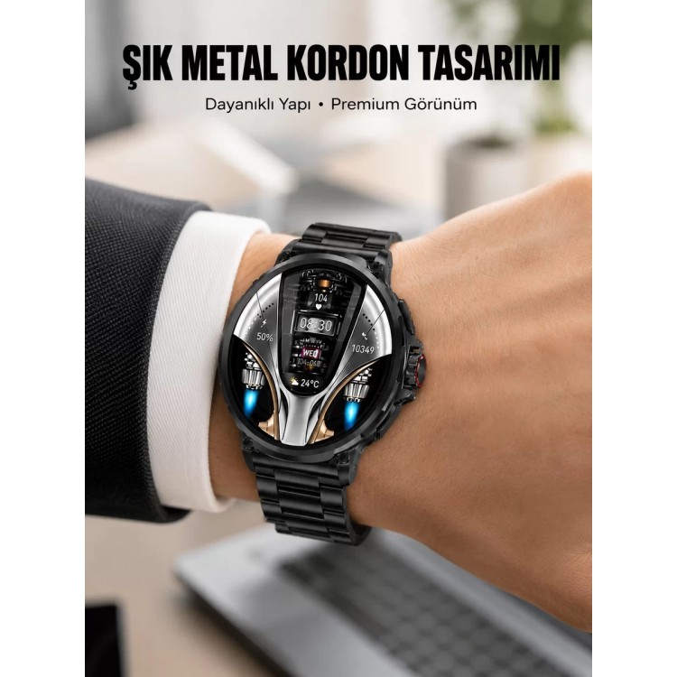 SW80 Akıllı Saat 1.93″ Ultra HD Ekran 700 mAh Batarya 3 Kordon Yeni Nesil
