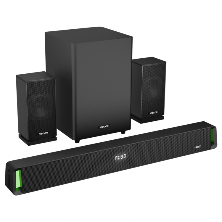 MIKADO MD-SBT35 160W 5+1 Masaüstü BT/AUX/USB/HDMI/OPTICAL Soundbar Siyah Kasa Ev Sinema Sistemi(1923)